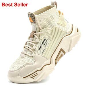 High Top Casual Walking Shoes Non Slip Breathable Mesh Lightweight Sneakers